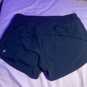 Navy Blue Lululemon Speed Up Shorts Low-Rise 4in